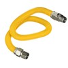 Flextron Gas Line Hose 5/8'' O.D.x48'' Len 3/4" FIPxMIP Fittings Yellow Coated Stainless Steel Flexible FTGC-YC12-48P